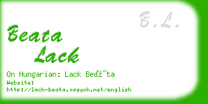 beata lack business card